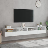 Meubles TV muraux 2 pcs blanc 100x30x30 cm bois d'ingénierie