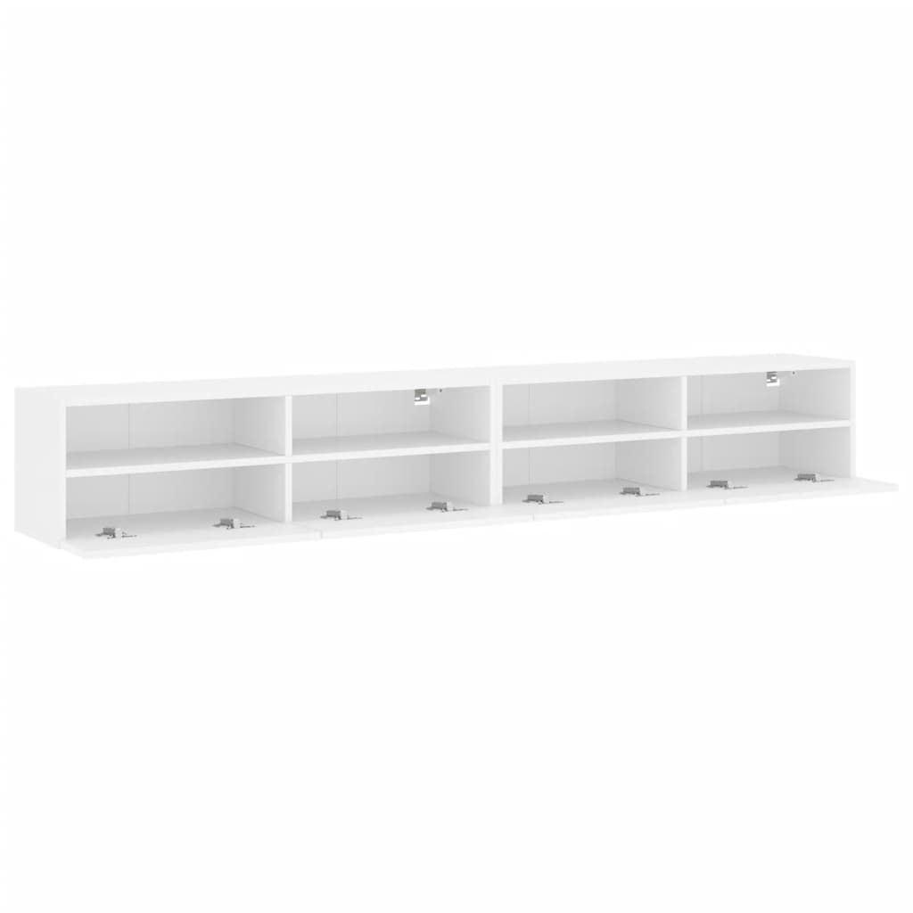 Meubles TV muraux 2 pcs blanc 100x30x30 cm bois d'ingénierie