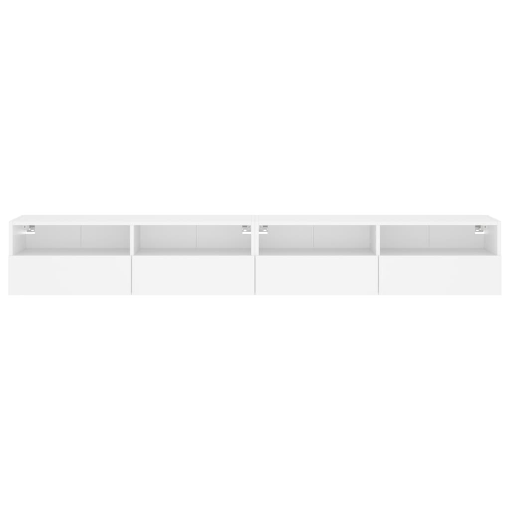 Meubles TV muraux 2 pcs blanc 100x30x30 cm bois d'ingénierie