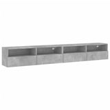 Meubles TV muraux 2pcs gris béton 100x30x30cm bois d'ingénierie