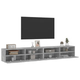 Meubles TV muraux 2pcs gris béton 100x30x30cm bois d'ingénierie