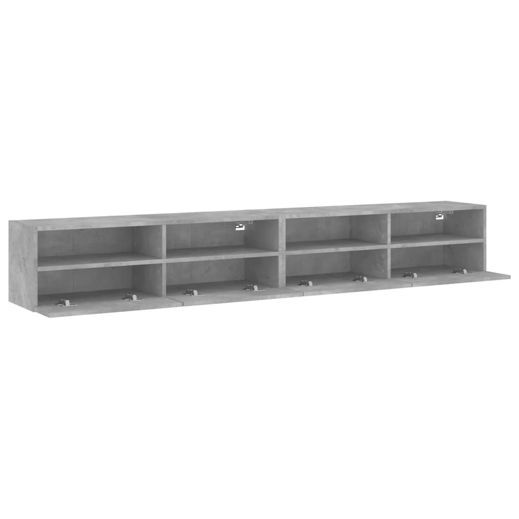 Meubles TV muraux 2pcs gris béton 100x30x30cm bois d'ingénierie