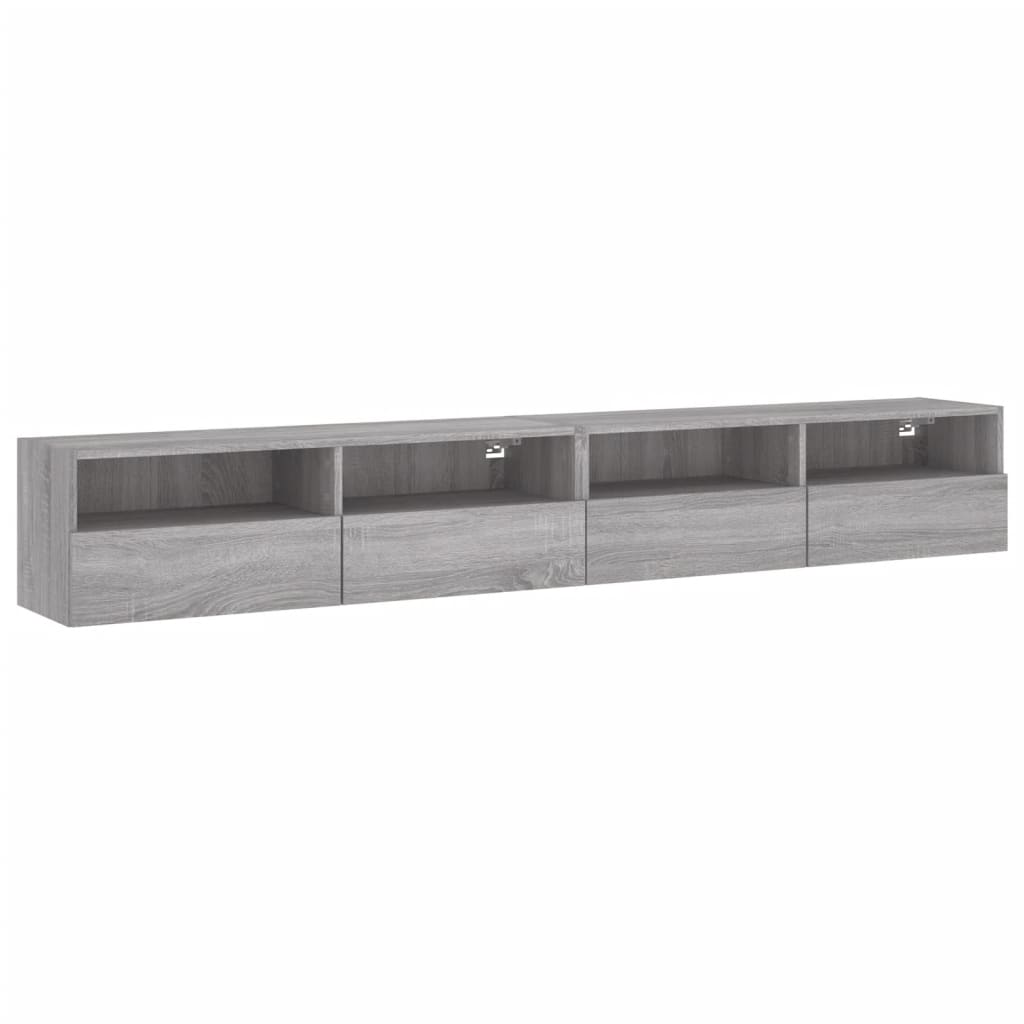 Meubles TV muraux 2pcs sonoma gris 100x30x30 cm bois ingénierie