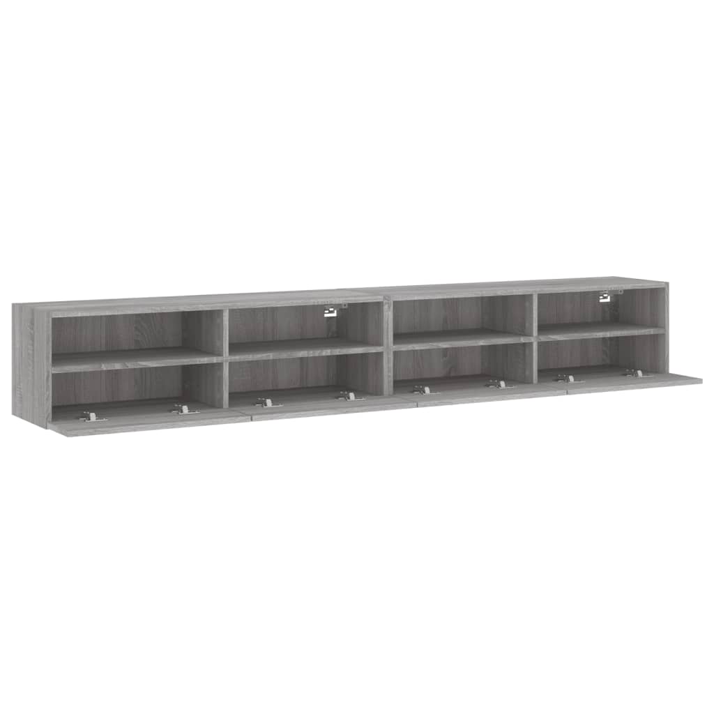 Meubles TV muraux 2pcs sonoma gris 100x30x30 cm bois ingénierie