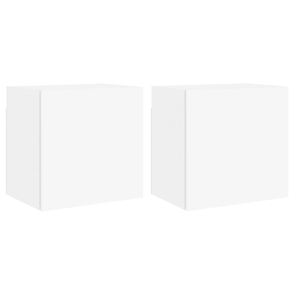 Meubles TV muraux 2 pcs blanc 40,5x30x40 cm bois d'ingénierie