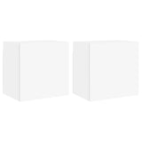 Meubles TV muraux 2 pcs blanc 40,5x30x40 cm bois d'ingénierie