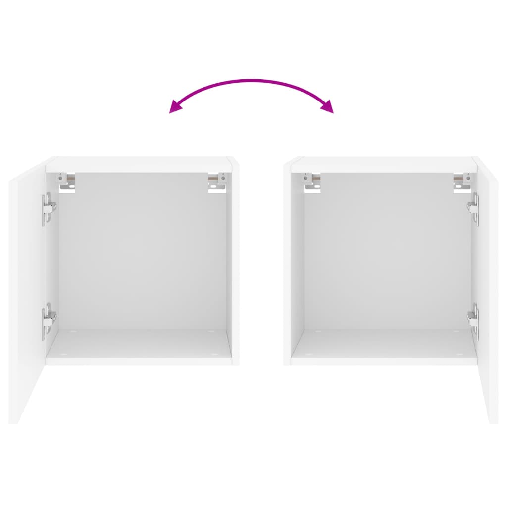 Meubles TV muraux 2 pcs blanc 40,5x30x40 cm bois d'ingénierie