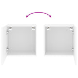 Meubles TV muraux 2 pcs blanc 40,5x30x40 cm bois d'ingénierie