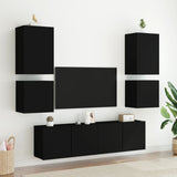 Meubles TV muraux 2 pcs noir 40,5x30x40 cm bois d'ingénierie