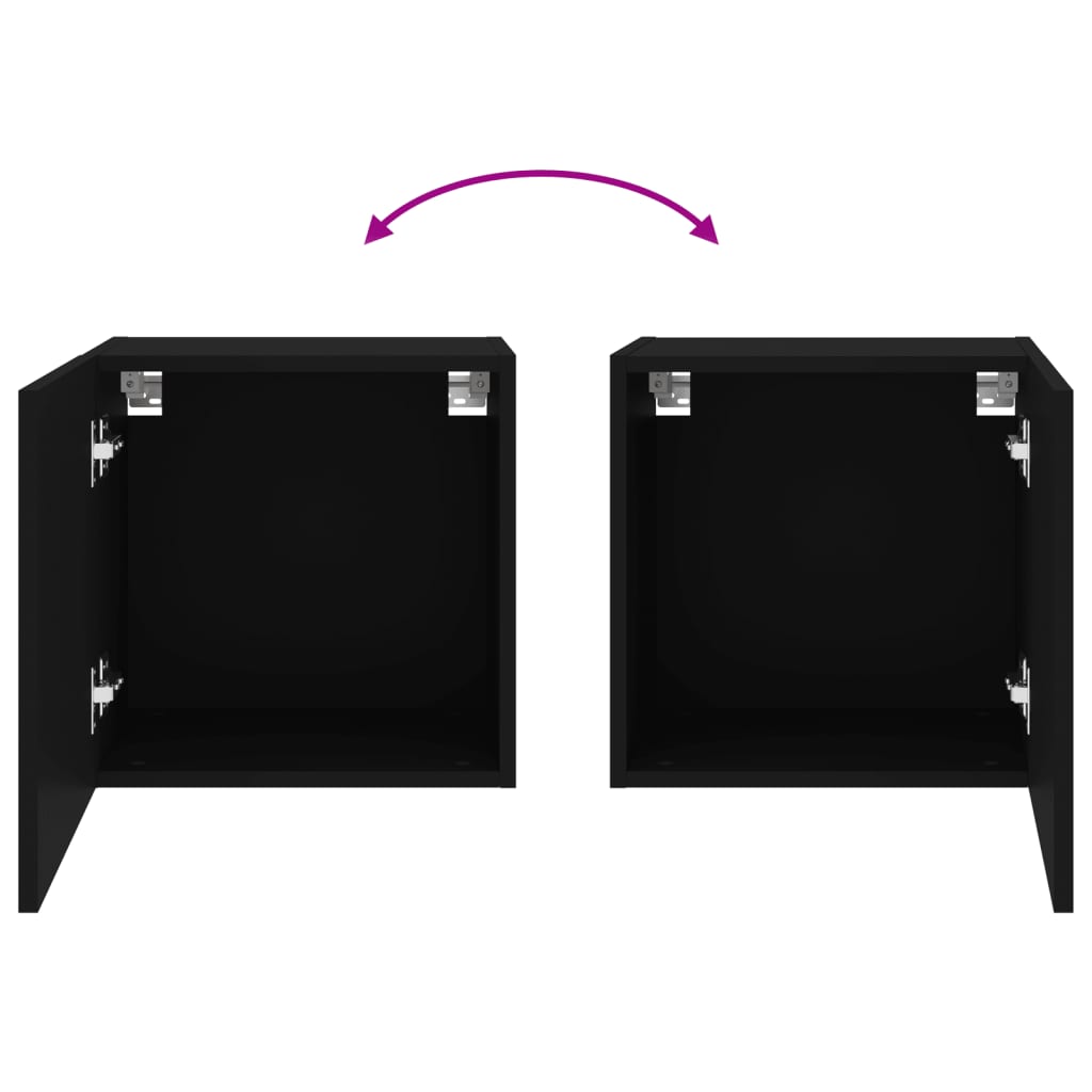 Meubles TV muraux 2 pcs noir 40,5x30x40 cm bois d'ingénierie