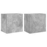 Meubles TV muraux 2 pcs gris béton 40,5x30x40cm bois ingénierie