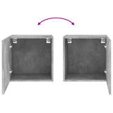 Meubles TV muraux 2 pcs gris béton 40,5x30x40cm bois ingénierie