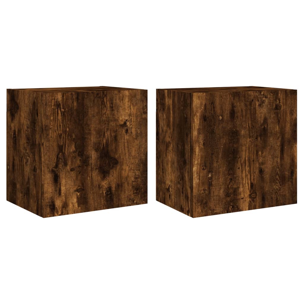 Meubles TV muraux 2 pcs chêne fumé 40,5x30x40cm bois ingénierie