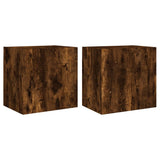 Meubles TV muraux 2 pcs chêne fumé 40,5x30x40cm bois ingénierie