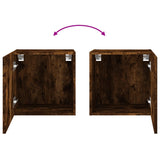 Meubles TV muraux 2 pcs chêne fumé 40,5x30x40cm bois ingénierie