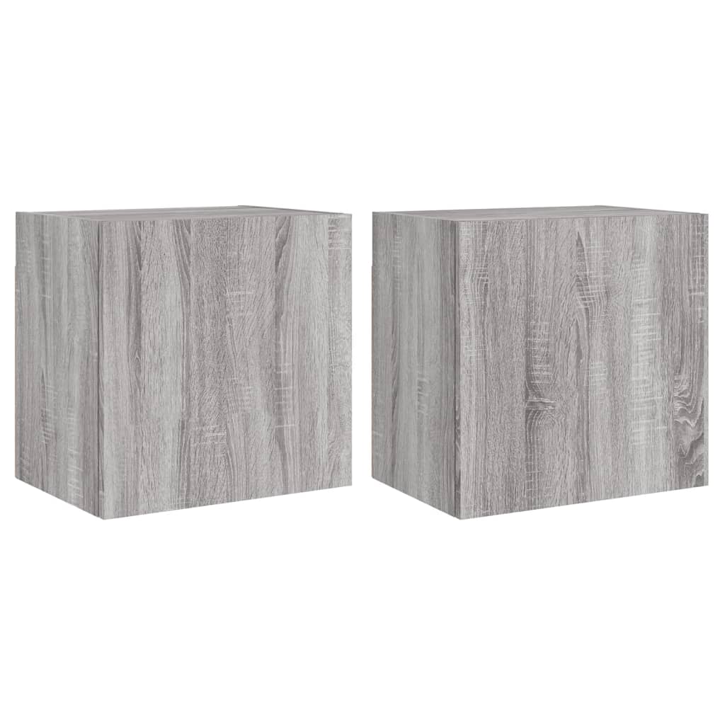 Meubles TV muraux 2pcs sonoma gris 40,5x30x40cm bois ingénierie