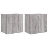 Meubles TV muraux 2pcs sonoma gris 40,5x30x40cm bois ingénierie