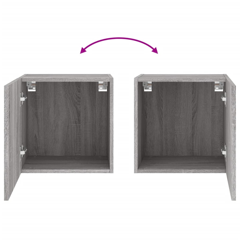 Meubles TV muraux 2pcs sonoma gris 40,5x30x40cm bois ingénierie