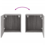 Meubles TV muraux 2pcs sonoma gris 40,5x30x40cm bois ingénierie