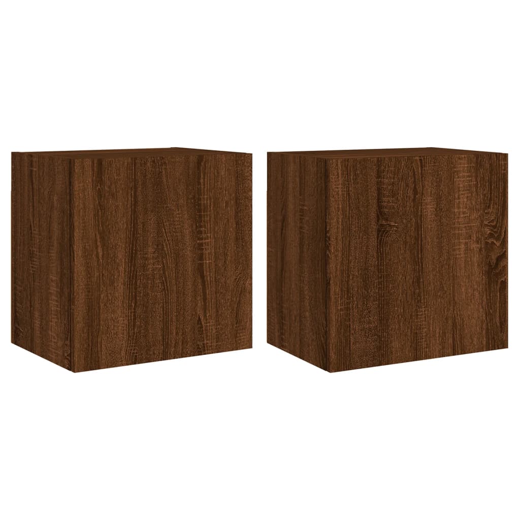 Meubles TV muraux 2 pcs chêne marron 40,5x30x40 cm