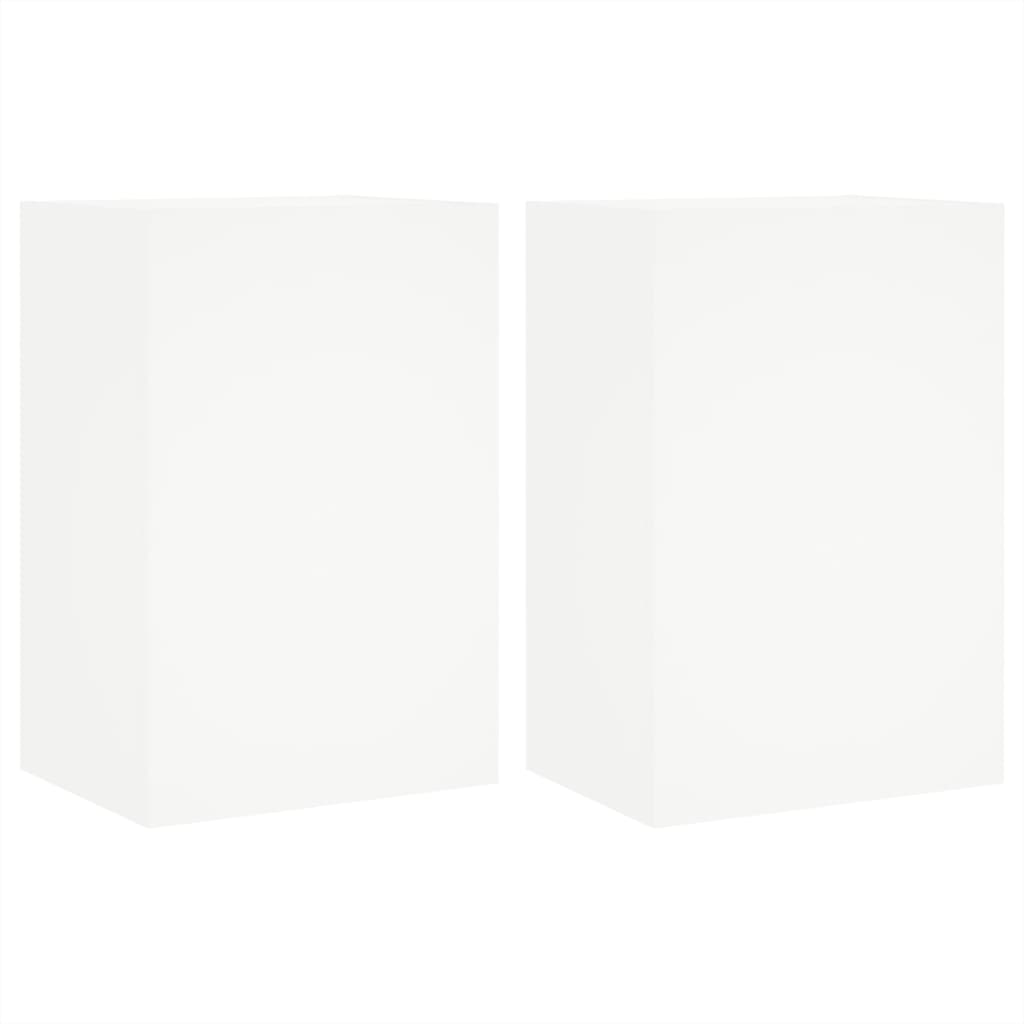 Meubles TV muraux 2 pcs blanc 40,5x30x60 cm bois d'ingénierie