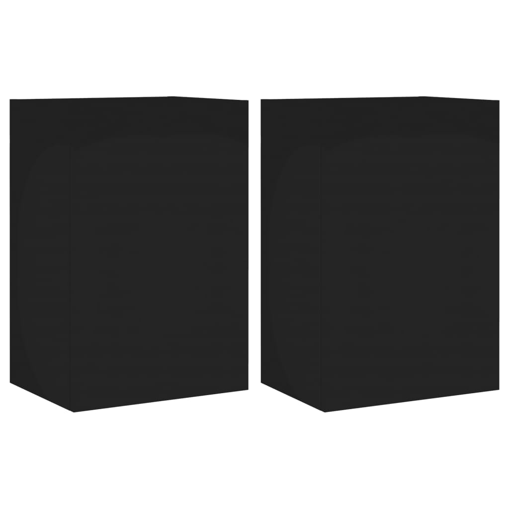 Meubles TV muraux 2 pcs noir 40,5x30x60 cm bois d'ingénierie