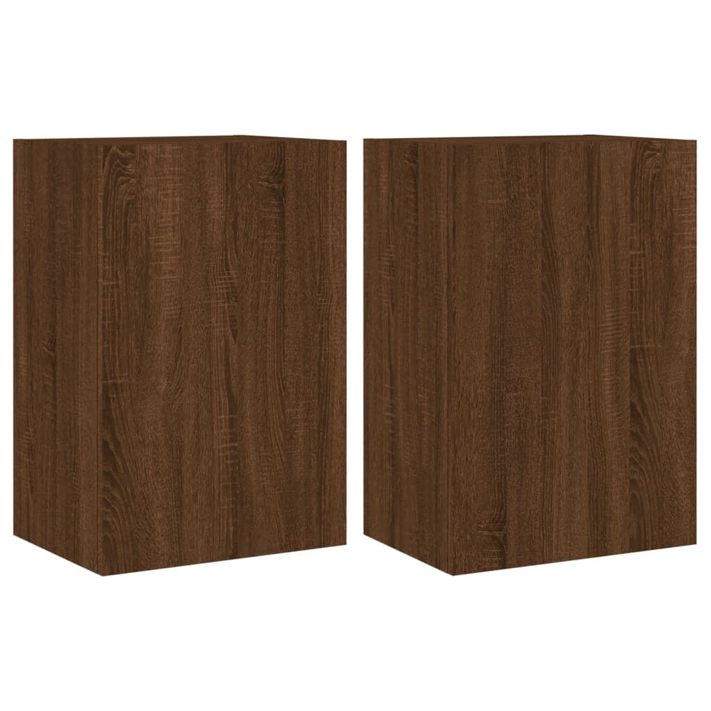 Meubles TV muraux 2 pcs chêne marron 40,5x30x60 cm