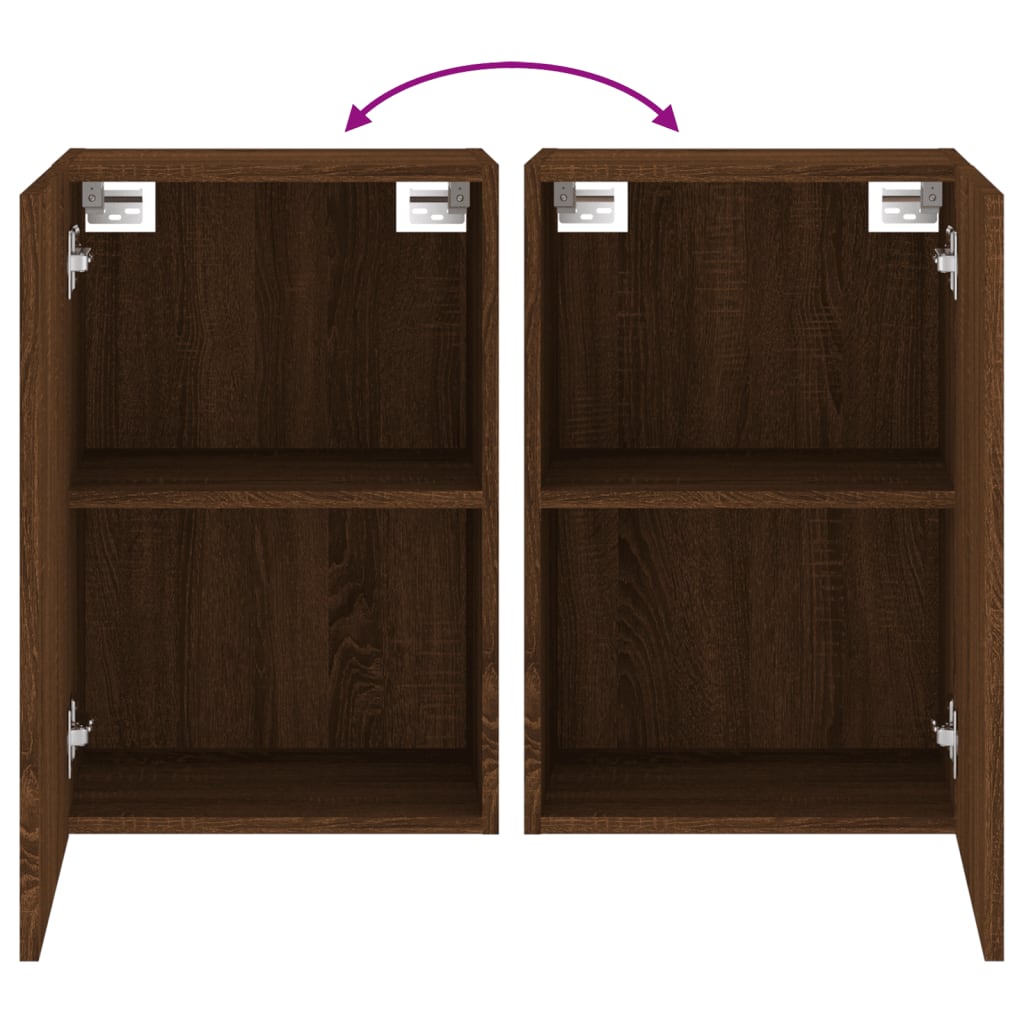 Meubles TV muraux 2 pcs chêne marron 40,5x30x60 cm