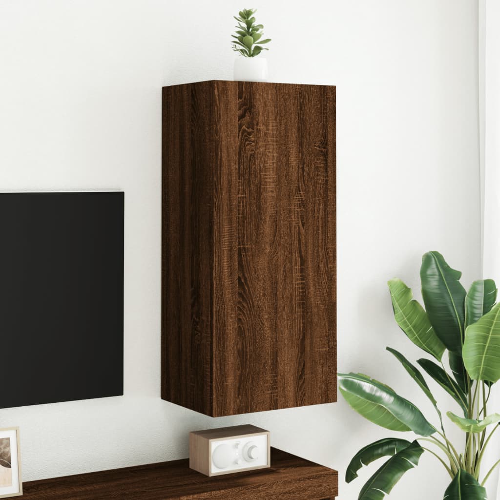 Meuble TV mural chêne marron 40,5x30x90 cm bois d'ingénierie