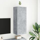 Meuble TV mural gris béton 40,5x30x102 cm bois d'ingénierie