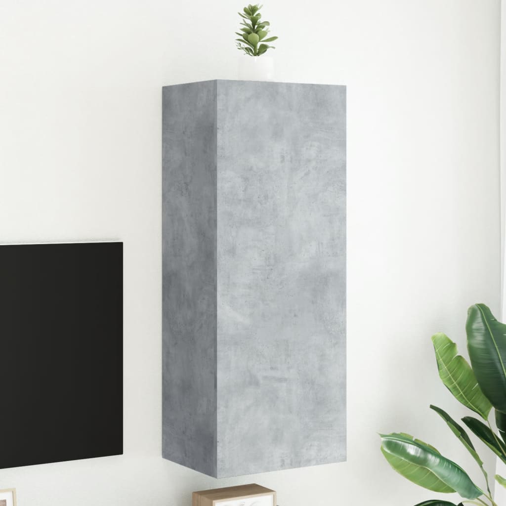 Meuble TV mural gris béton 40,5x30x102 cm bois d'ingénierie