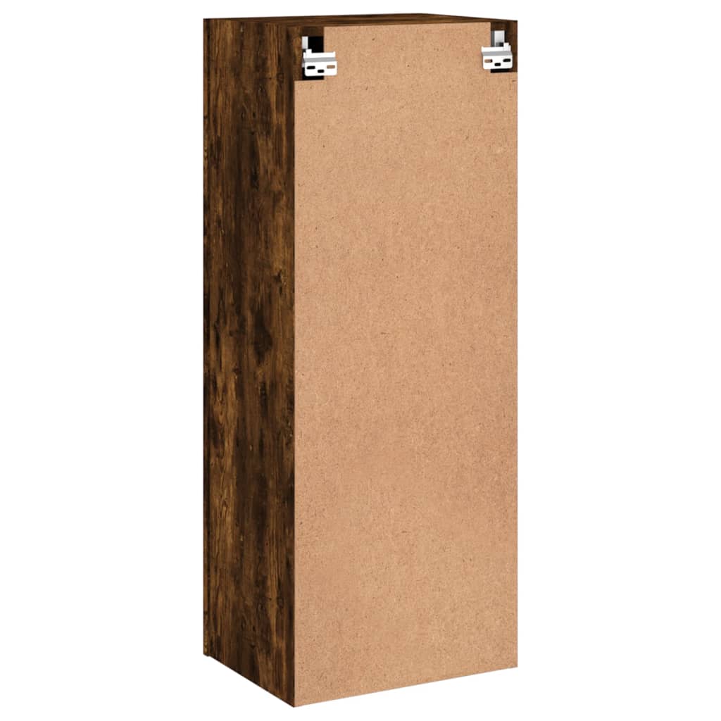 Meuble TV mural chêne fumé 40,5x30x102 cm bois d'ingénierie