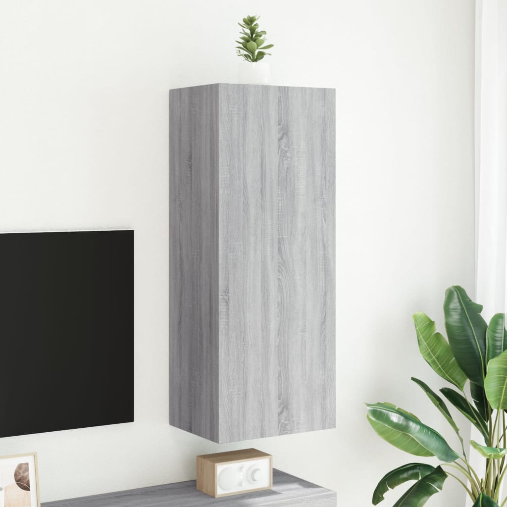 Meuble TV mural sonoma gris 40,5x30x102 cm bois d'ingénierie