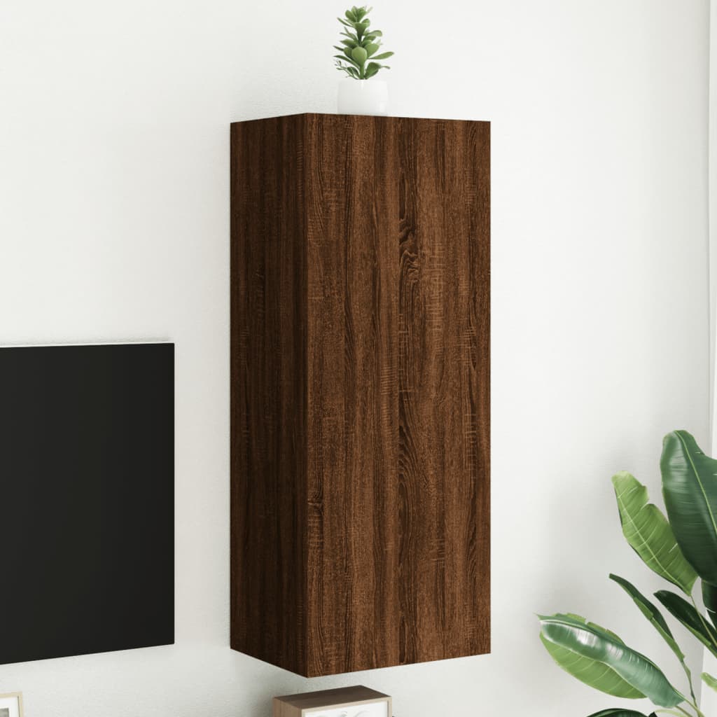 Meuble TV mural chêne marron 40,5x30x102 cm bois d'ingénierie