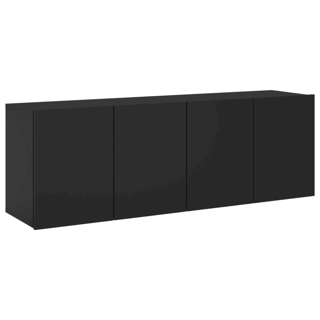 Meubles TV muraux 2 pcs noir 60x30x41 cm