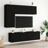 Meubles TV muraux 2 pcs noir 60x30x41 cm