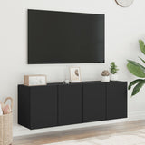 Meubles TV muraux 2 pcs noir 60x30x41 cm