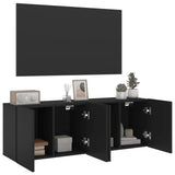 Meubles TV muraux 2 pcs noir 60x30x41 cm