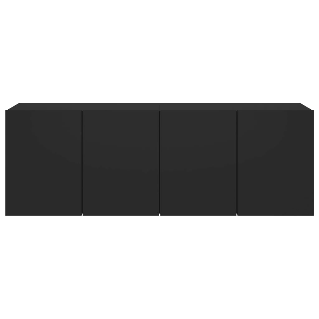 Meubles TV muraux 2 pcs noir 60x30x41 cm