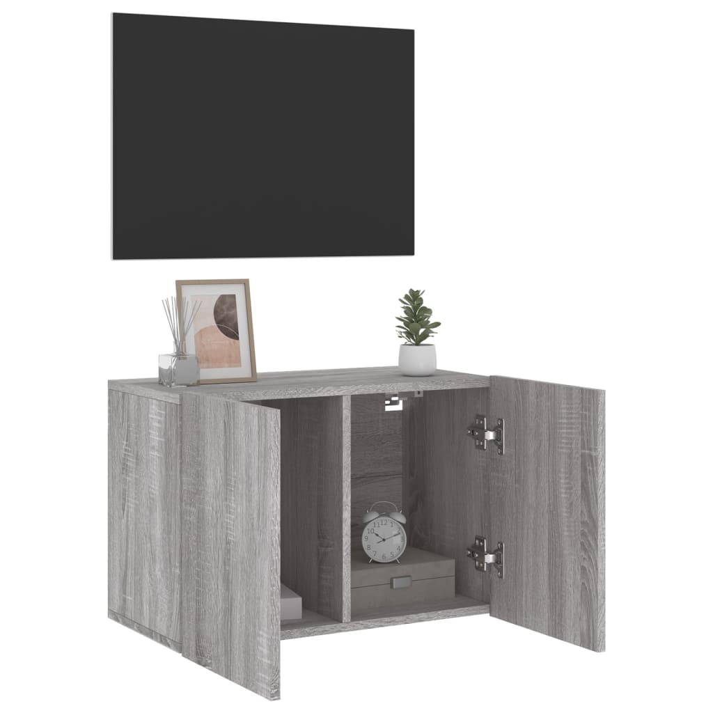 Meuble TV mural sonoma gris 60x30x41 cm