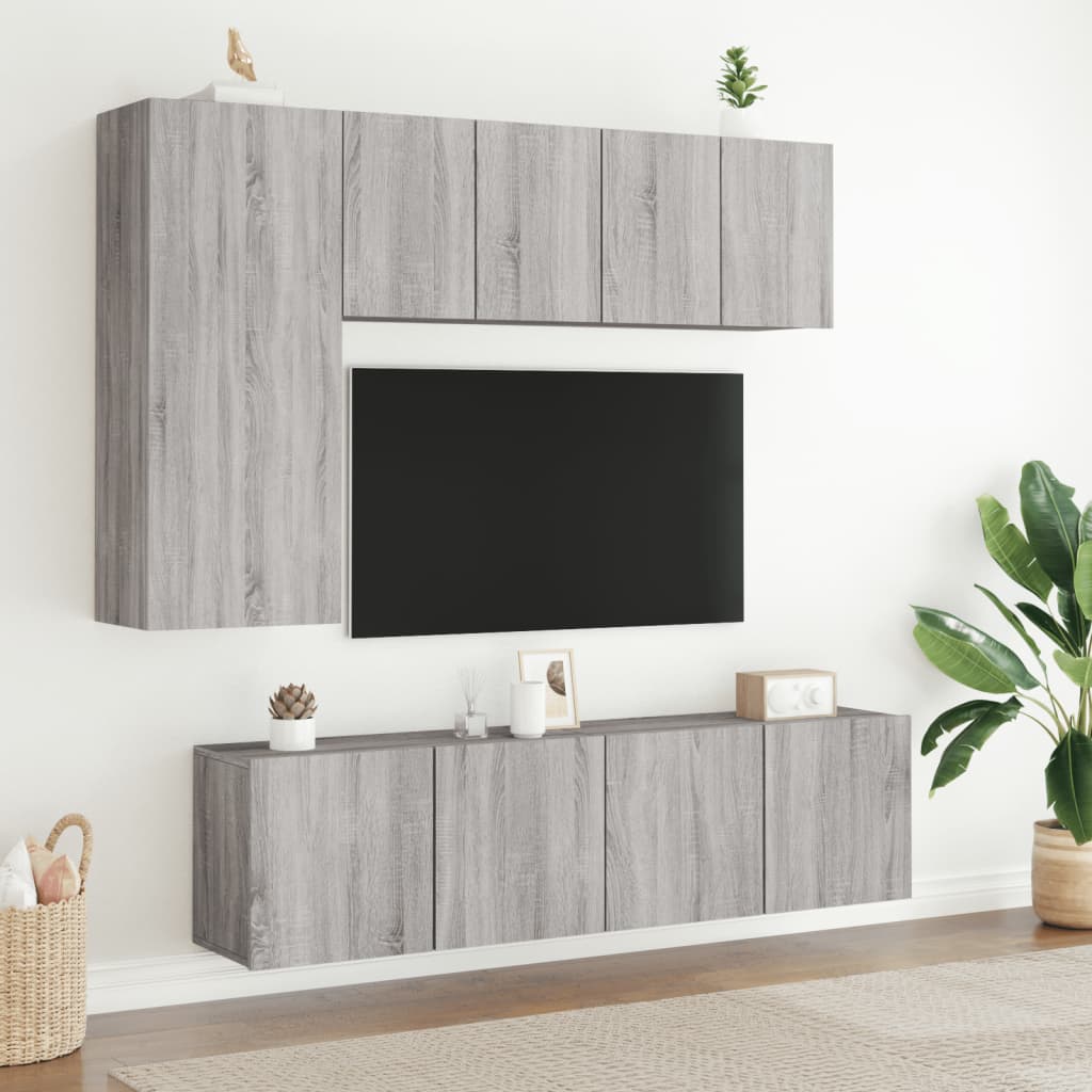 Meuble TV mural sonoma gris 60x30x41 cm