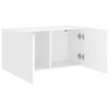 Meuble TV mural blanc 80x30x41 cm