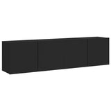 Meubles TV muraux 2 pcs noir 80x30x41 cm