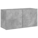 Meuble TV mural gris béton 80x30x41 cm