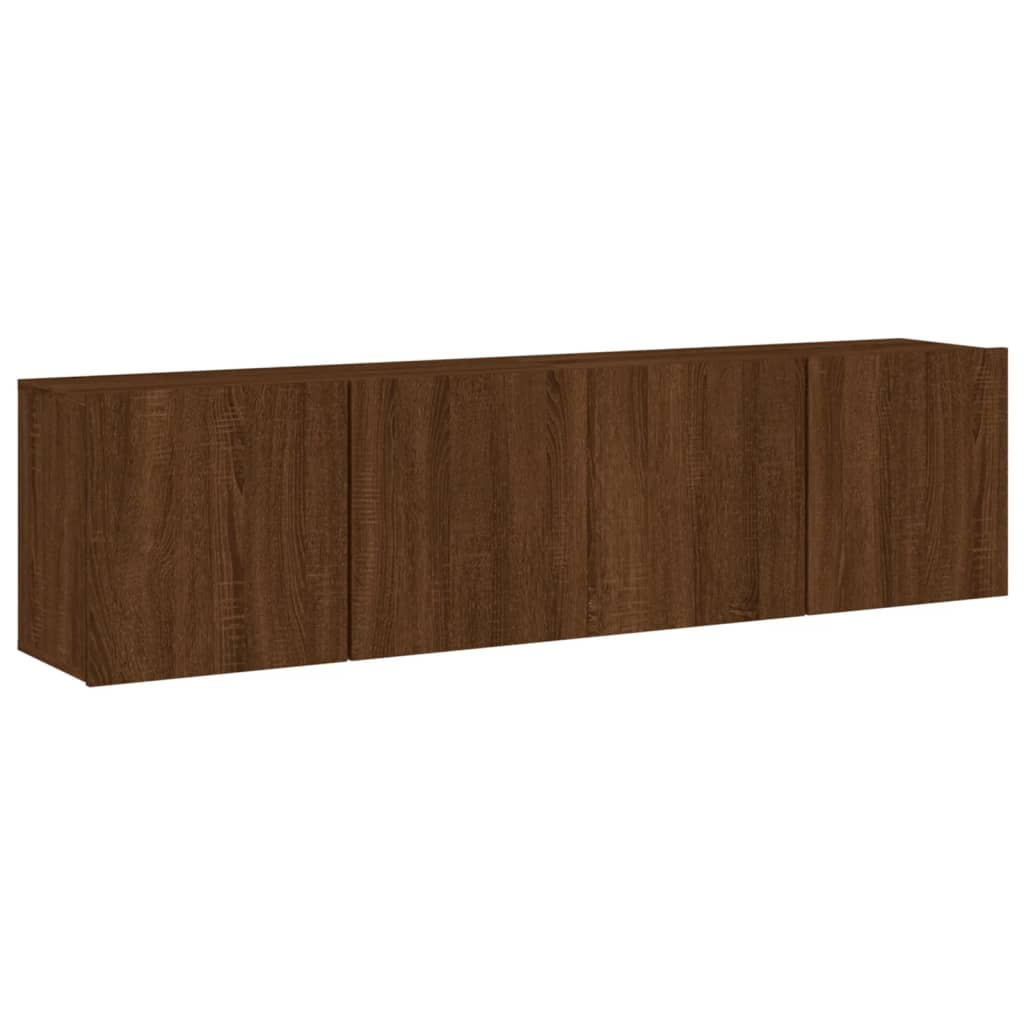 Meubles TV muraux 2 pcs chêne marron 80x30x41 cm