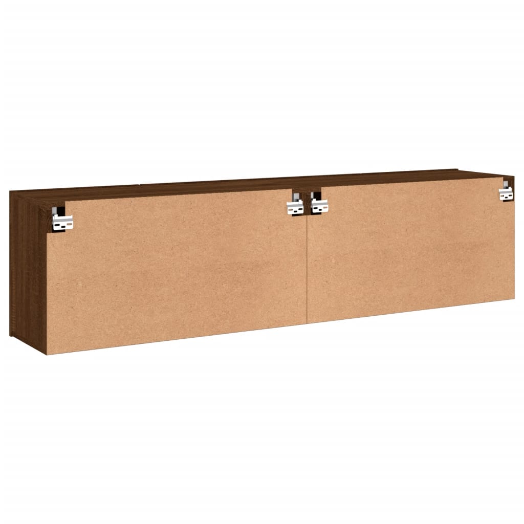 Meubles TV muraux 2 pcs chêne marron 80x30x41 cm