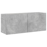 Meuble TV mural gris béton 100x30x41 cm