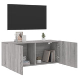 Meuble TV mural sonoma gris 100x30x41 cm