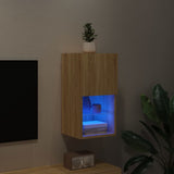 Meuble TV avec lumières LED chêne sonoma 30,5x30x60 cm