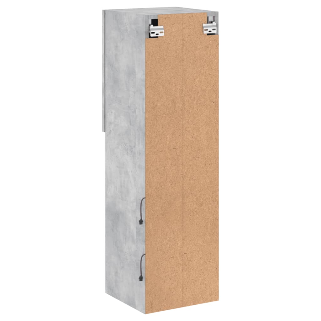 Meubles TV avec lumières LED 2 pcs gris béton 30,5x30x102 cm